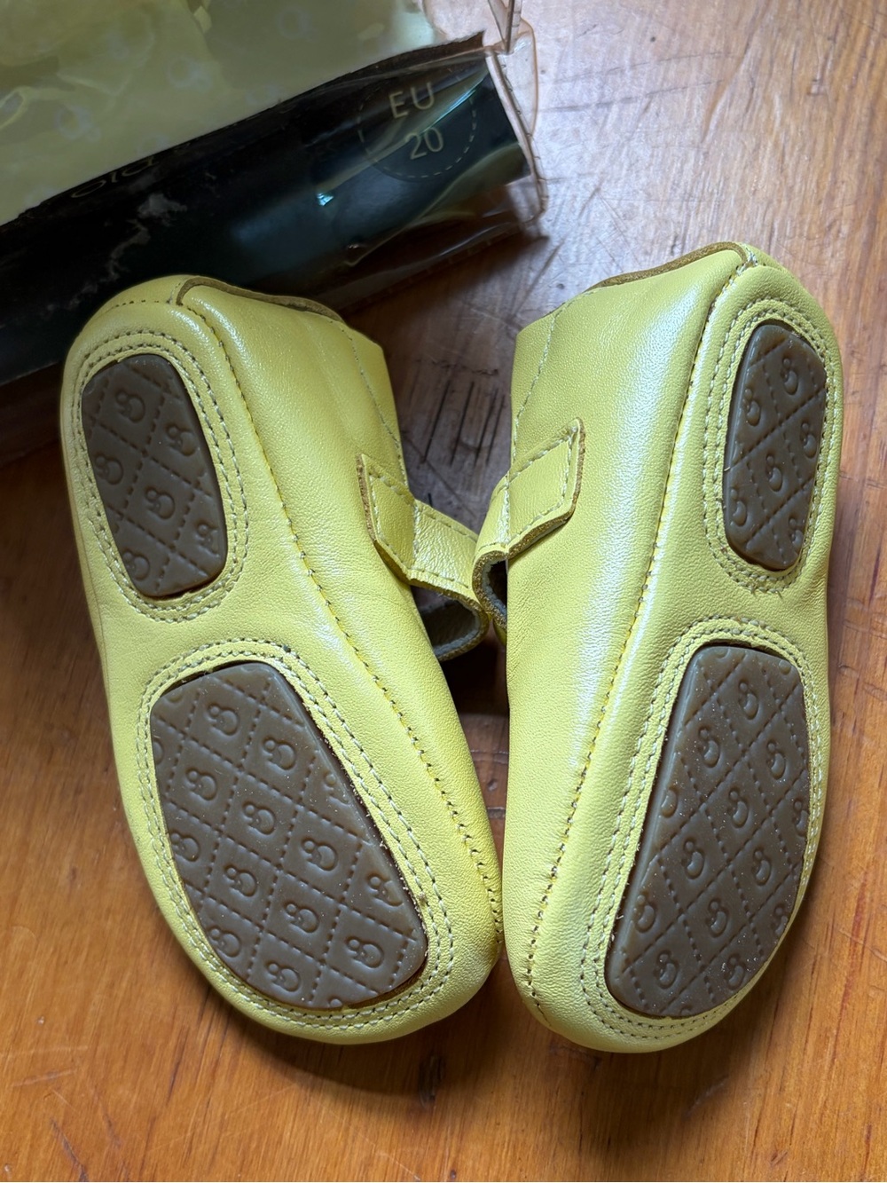 NWT Old Soles Gabrielle Yellow baby Mary Jane shoes leather size 4, 9-12mo, EU20 - Picture 5 of 7
